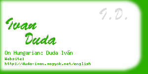 ivan duda business card